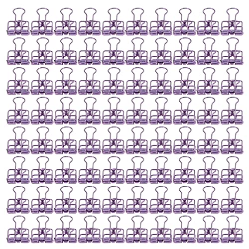 OKOVO Binderclips, langlebige kleine Büroklammern aus Metall, starke Klemmkraft, mehrfarbige Klammern für Büro, Zuhause, Schule (Lila) von OKOVO