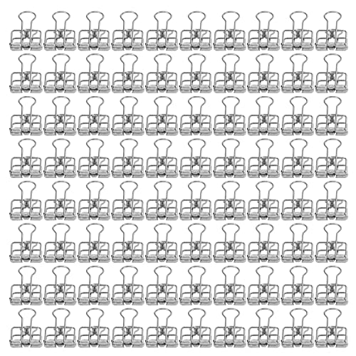 OKOVO Binderclips, langlebige kleine Büroklammern aus Metall, starke Klemmkraft, mehrfarbige Klammern für Büro, Zuhause, Schule (Silber) von OKOVO