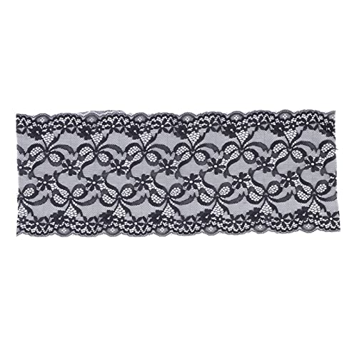 Spitzenbänder breit 10 Meter elastischer sicherer Einfacher Betrieb Eleganzkleidung Accessoires (Schwarz) von OKOVO