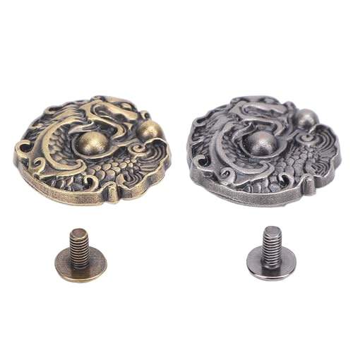 Vintage Dragon Muster Metallknöpfe Zinklegierung Kleidungsdekoration Set 24mm von OKOVO