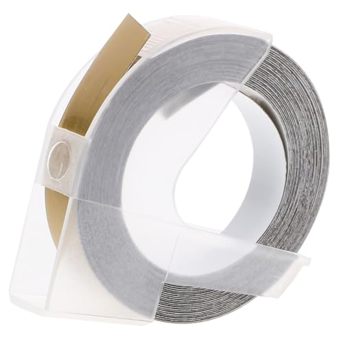 OKUMEYR 1 Rolle Handdruck Etikettenband für Prägegerät Gold Selbstklebende Labels für Büro Schule und DIY Projekte Vielseitige und Wiederverwendbare Aufkleber für Organisation von OKUMEYR