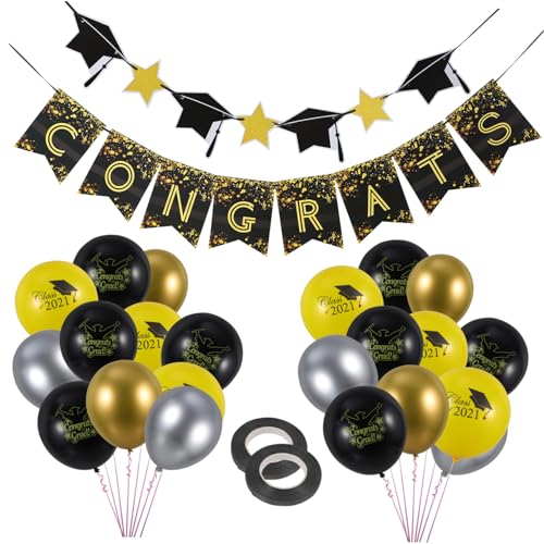 OKUMEYR 2021 Graduation Celebration Latex Ballons Banner Party Liefert Für Den Innen-/außenbereich von OKUMEYR