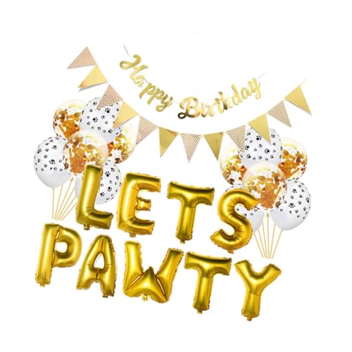 OKUMEYR Luxus Haustier Hund Geburtstag liefert LETS Pet Dekorationen Ballon Banner Wandbehänge OKUMEYR Luxus Haustier Hund Geburtstag liefert LETS Pet Dekorationen Ballon Banner Wandbehänge von OKUMEYR
