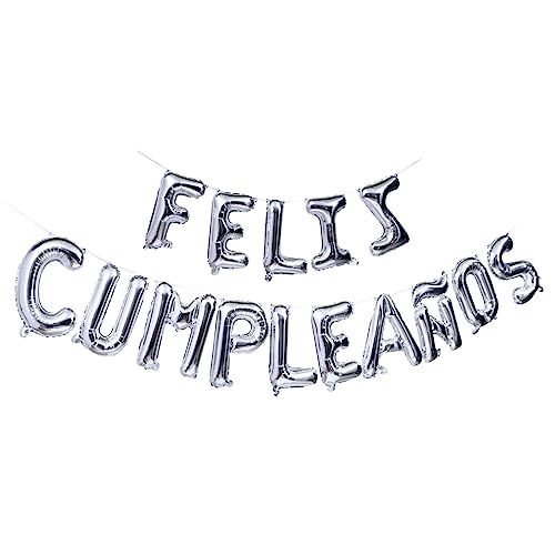 OKUMEYR 1 Satz alles zum geburtstag ballon ballons balloons geburstagsdeko Glitzerndes Geburtstagsbanner Geburtstagsaccessoire Ballon aus Aluminiumfolie Geburtstagsverzierung Silver von OKUMEYR