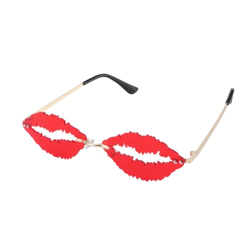 OKUMEYR 1 Stück Lustige Lippenförmige Sonnenbrille ohne Kreatives Fotorequisit für Partys Geeignet für Weihnachten Karneval und Unterhaltungsevents von OKUMEYR