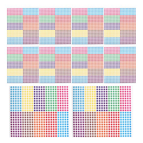 OKUMEYR 10 Bögen leicht abziehbare runde Codieraufkleber: 6 mm Klebepunkte für die visuelle Sortierung von Dateiverwaltungsinventar – Aufkleber in mehreren Farben von OKUMEYR