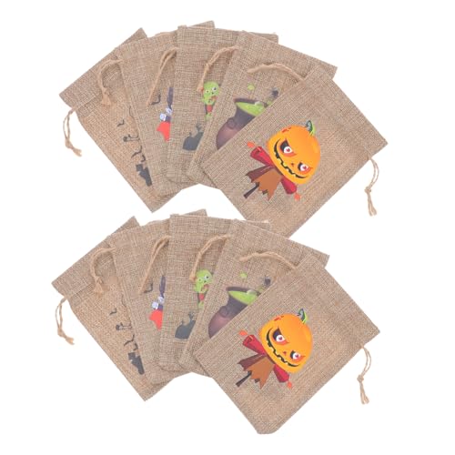 OKUMEYR 10 Stück Halloween Geschenktüten aus Strapazierfähigem Baumwoll Leinen mit Kordelzug und Festlichen Halloween Motiven Wiederverwendbare Kleine Säckchen für Süßigkeiten OKUMEYR 10 Stück Halloween Geschenktüten aus Strapazierfähigem Baumwoll Leinen mit Kordelzug und Festlichen Halloween Motiven Wiederverwendbare Kleine Säckchen für Süßigkeiten von OKUMEYR
