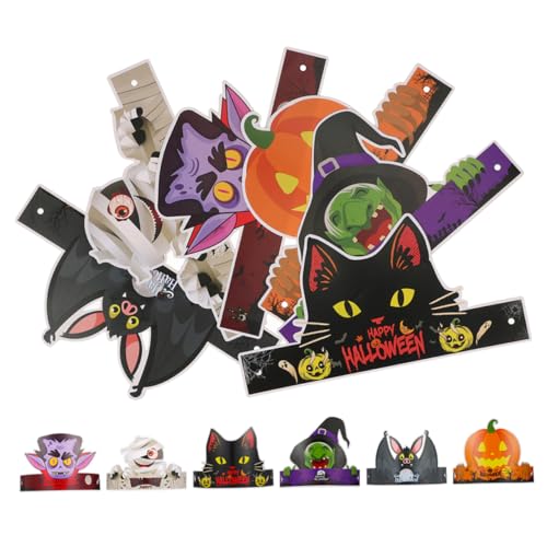 OKUMEYR 12 Stück Halloween-Papierhut Halloween-Brille halloween dekoration Halloween-Stirnband aus Papier Halloween-Kopfbedeckung gruseliges Haarband aus Papier DIY Halloween-Stirnband OKUMEYR 12 Stück Halloween-Papierhut Halloween-Brille halloween dekoration Halloween-Stirnband aus Papier Halloween-Kopfbedeckung gruseliges Haarband aus Papier DIY Halloween-Stirnband von OKUMEYR