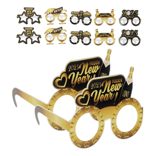 OKUMEYR 12 Stück Happy Year Papierbrillen Kreative Fotorequisiten für Neujahrspartys Lustige Accessoires für Unvergessliche Erinnerungen OKUMEYR 12 Stück Happy Year Papierbrillen Kreative Fotorequisiten für Neujahrspartys Lustige Accessoires für Unvergessliche Erinnerungen von OKUMEYR