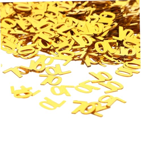 OKUMEYR Goldene Zahl 70 Pailletten Konfetti 1200 Stück Geburtstag Party Dekorationen Hochzeit Jahrestag Party Supplies von OKUMEYR