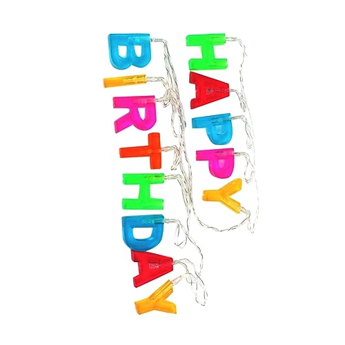 OKUMEYR Buchstabenlichter 13M Geburtstag Dekorative Lampe PVC-Material Energieeffiziente Entzückende englische Buchstaben für das Büro von OKUMEYR
