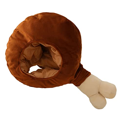 OKUMEYR 1Stk große Hühnerkopfbedeckung plüschige Truthahnhüte lustiger Truthahn-Kostümhut Tiara spielzeug Entzückende Drumsticks-Kopfbedeckung Party-Kappe Mode Requisiten von OKUMEYR