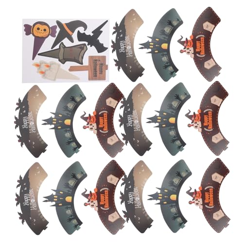 OKUMEYR 2sätze Halloween Cupcake Toppers Pumpkin Bat Ghost Skull Cake Decorations Paper Muffin Cases Festliche Dekorationen Für Halloween Festliche Anlässe von OKUMEYR