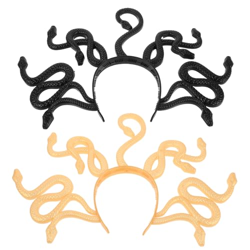 OKUMEYR 2 Stück Halloween-schlangenkopfbedeckung – Realistische Schlangen-stirnbänder Für Karneval, Maskerade, Festival, Auftritt, Cosplay Und Partydekorationen von OKUMEYR