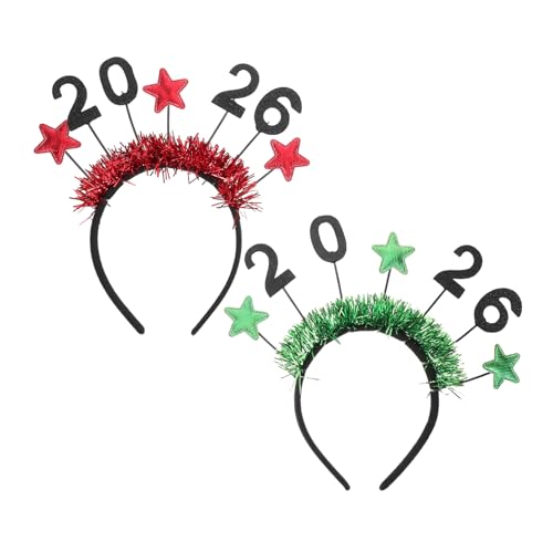 OKUMEYR 2 Stück Year Star Haarreifen Glitzernde Party Accessoires für Damen und Leichte Bequeme Festliche Kopfbedeckung für Silvesterfeier und Countdown OKUMEYR 2 Stück Year Star Haarreifen Glitzernde Party Accessoires für Damen und Leichte Bequeme Festliche Kopfbedeckung für Silvesterfeier und Countdown von OKUMEYR