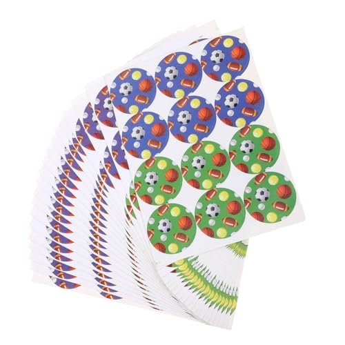 OKUMEYR 20 Blatt Sportliche Aufkleber Selbstklebende Sticker für Kreative Dekoration für Geschenktüten Umschläge und Bastelprojekte von OKUMEYR