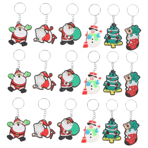 OKUMEYR 24 Stück Weihnachts-schlüsselanhänger Cartoon-muster Weihnachtsmann-anhänger Partygeschenke Tasche Handy Autoschlüssel Dekoration Geburtstag Thanksgiving von OKUMEYR