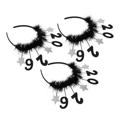 OKUMEYR 3 Stück Teiliges Glitzer Pailletten Stirnband Party Haaraccessoire für Frauen Mädchen Year Feier Foto Requisiten Silberfarben Festliches Partyzubehör von OKUMEYR