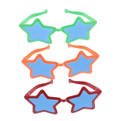 OKUMEYR 3 Stück Teiliges Star Shape Partybrillen Hawaii Strand Sonnenbrille Auffällige Sternform Brille für Sommerpartys Vielseitiges Fotorequisit für Geburtstage und Outdoor Events von OKUMEYR