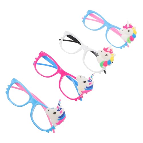 OKUMEYR 4 Stück Leuchtende Einhorn Partybrillen und Erwachsene Karneval Cosplay Accessoire für Fasching Halloween und Silvester Feier Zufällige Farbe Zufällige Farbe von OKUMEYR