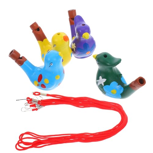 OKUMEYR 4 Stück Niedliche Keramik-Vogel-, Pfeifen, Krachmacher Für Partygeschenke, Trällernde Vogelrufpfeifen, Partygeschenke, Cartoon-pfeifen, Requisiten von OKUMEYR