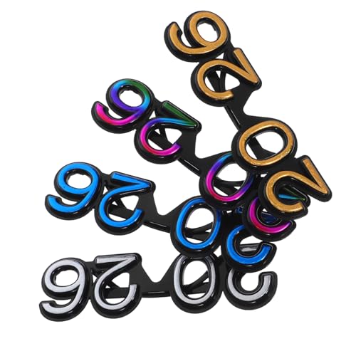 OKUMEYR 4 Stück Teiliges Partybrillen Glitzernde Neujahrsbrillen für Erwachsene Leichtes Design Lustige Foto Requisiten für Silvester Feier Familienfest von OKUMEYR