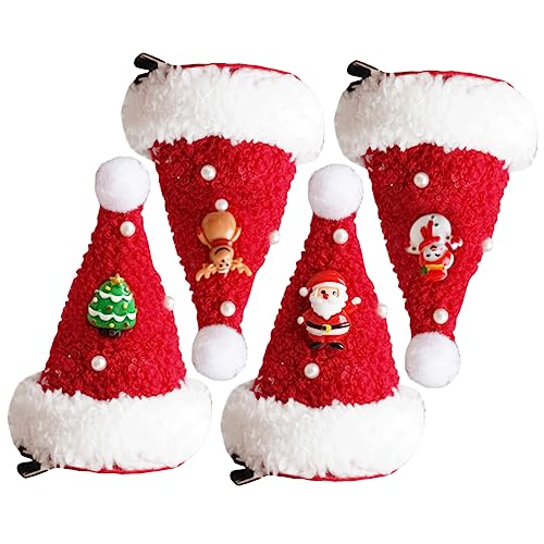 OKUMEYR 4 Stück Teiliges Weihnachts Haarclip für Mädchen Weiche Santa Hut Haarnadeln Festlicher Haarschmuck Langlebig Angenehm zu Tragen für Weihnachtsfeier und OKUMEYR 4 Stück Teiliges Weihnachts Haarclip für Mädchen Weiche Santa Hut Haarnadeln Festlicher Haarschmuck Langlebig Angenehm zu Tragen für Weihnachtsfeier und von OKUMEYR
