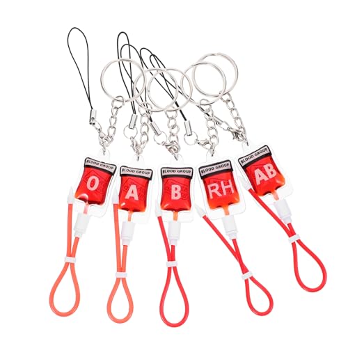 OKUMEYR 5 Stück Teiliges Halloween Schlüsselanhänger Blutgruppendesign Kleiner Tragbarer Schlüsselring Anhänger für Taschen Leichte Charm Keychain für Schlüssel und Handy Geeignet für OKUMEYR 5 Stück Teiliges Halloween Schlüsselanhänger Blutgruppendesign Kleiner Tragbarer Schlüsselring Anhänger für Taschen Leichte Charm Keychain für Schlüssel und Handy Geeignet für von OKUMEYR