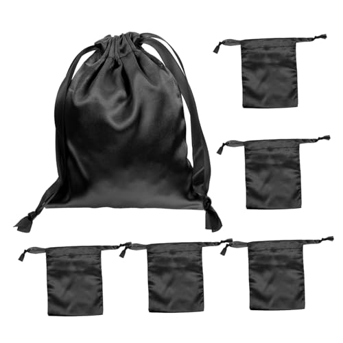 OKUMEYR 5 Stück Teiliges Kleine Schwarze Kordelzugbeutel Schmuckaufbewahrungstaschen Leicht Tragbar Reißfest mit Zugband für Reisen Kosmetik und Alltagsgebrauch OKUMEYR 5 Stück Teiliges Kleine Schwarze Kordelzugbeutel Schmuckaufbewahrungstaschen Leicht Tragbar Reißfest mit Zugband für Reisen Kosmetik und Alltagsgebrauch von OKUMEYR