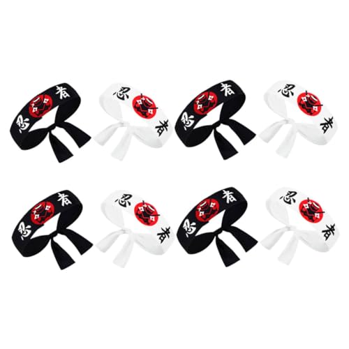 OKUMEYR 8er Packung Stirnbänder Mit Ninja-druck Japanische Karate-bänder Party-accessoires Für Kinder Stilvolle Stirnbänder Aus Weicherem Material von OKUMEYR