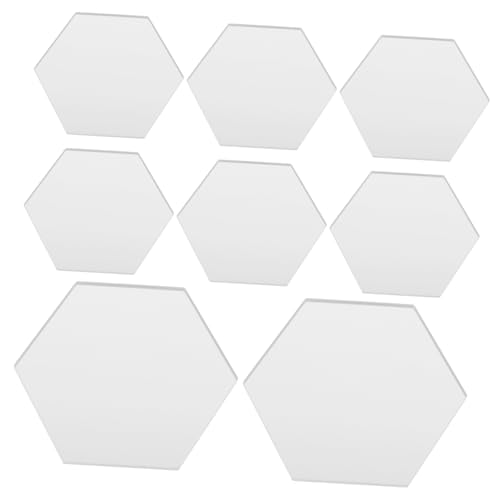 OKUMEYR 8 Stück Sechseckige Sitzplatte Tisch Gäste Kartenanzeige Beschilderung Dekorationen Rose hochzeit zeichen dekoration klare Hochzeitszeichen Empfangsbedarf Platzkarten Acryl Silber von OKUMEYR