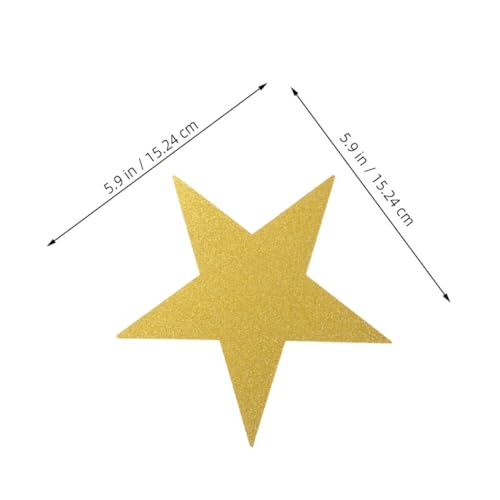 OKUMEYR 80 Stück Glitzer Sterne Papier Cutouts Bunte Fünf Punkte Sterne aus Glitzerkarton Vielseitige Dekoration für Klassenzimmer Pinnwände und DIY Bastelprojekte von OKUMEYR