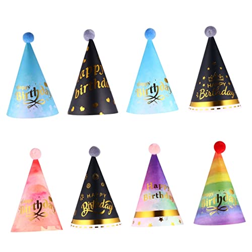 OKUMEYR 8st Geburtstagshut Mit Farbdruckfolie Geburtstagskappe -geburtstagsmütze Kinderhaube Kindergeburtstagsmützen Geburtstag Stirnband Hüte -partyhüte Babymütze Funkeln Papier OKUMEYR 8st Geburtstagshut Mit Farbdruckfolie Geburtstagskappe -geburtstagsmütze Kinderhaube Kindergeburtstagsmützen Geburtstag Stirnband Hüte -partyhüte Babymütze Funkeln Papier von OKUMEYR