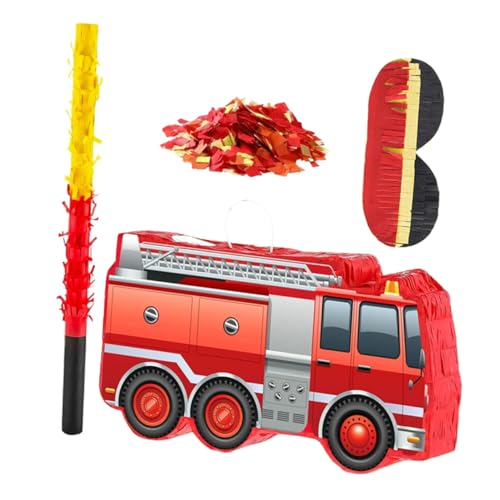 OKUMEYR Feuerwehrwagen Pinata mit Augenbinde und Konfetti Füllung Robustes Kindergeburtstagsdeko für Jungen Feuerwehrmann Motto Party Zubehör und Hängende Feierdekoration OKUMEYR Feuerwehrwagen Pinata mit Augenbinde und Konfetti Füllung Robustes Kindergeburtstagsdeko für Jungen Feuerwehrmann Motto Party Zubehör und Hängende Feierdekoration von OKUMEYR
