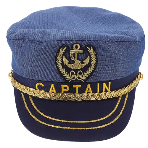 OKUMEYR Kapitänsmütze für Erwachsene Verstellbare Nautische Hut für Kostümpartys Bootsausflüge und Cosplay Robuste und Bequeme Matrosenmütze für Damen und Herren von OKUMEYR
