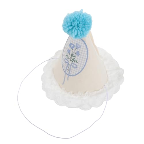 OKUMEYR Kindergeburtstagsmütze mit Pompon und Spitzenverzierung Leichter Partyhut für Drinnen und Draußen Bunte Kegelhüte für Kreative Verkleidung und Festliche Fotoaccessoires von OKUMEYR