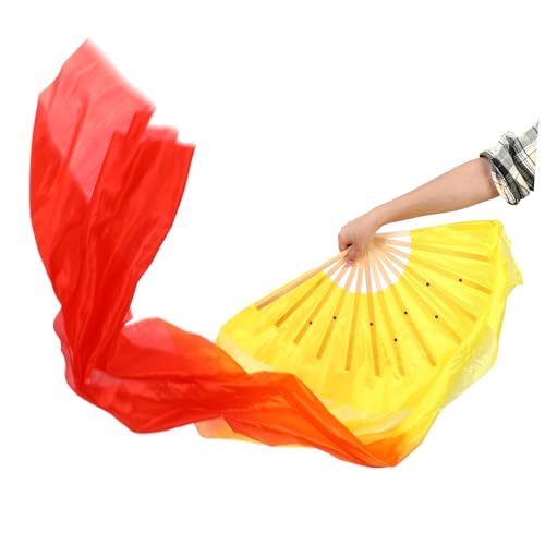 OKUMEYR Langer Bauchtanz Fächer Seide mit Bambusrahmen Faltbarer Fan Gradient Farben für Tänzerinnen für Bühnenauftritte und Tanzvorführungen OKUMEYR Langer Bauchtanz Fächer Seide mit Bambusrahmen Faltbarer Fan Gradient Farben für Tänzerinnen für Bühnenauftritte und Tanzvorführungen von OKUMEYR