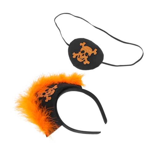 OKUMEYR Leichtes Piraten Haarband mit Augenklappe Stil Unisex für Erwachsene Bequem Verstellbar Halloween Kostüm Cosplay Teiliges von OKUMEYR