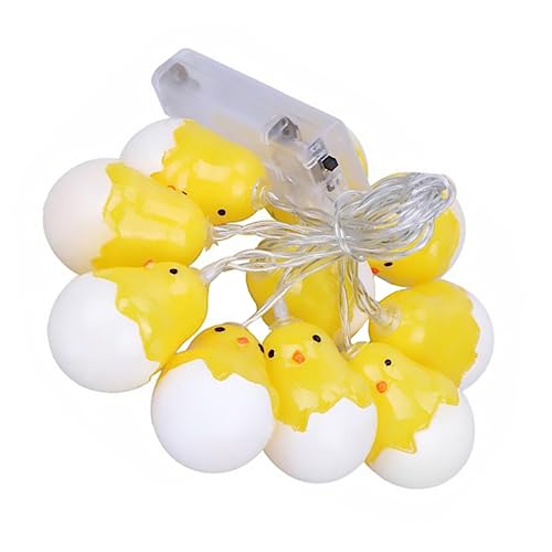 OKUMEYR -Lichterkette mit Küken und Ei Osterfestbeleuchtung Batteriebetrieb für Partys Dekorationen und Veranstaltungen von OKUMEYR
