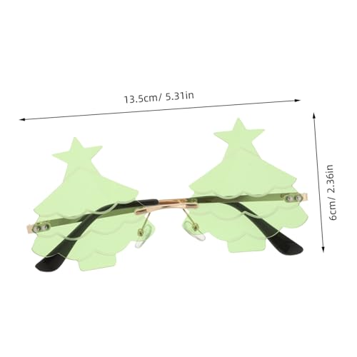 OKUMEYR Rimless Weihnachtsbaum Sonnenbrille Metallgrün Partybrille Kreatives Fotorequisit Tragbares Partyzubehör Für Festliche Anlässe Komfortabler Sitz OKUMEYR Rimless Weihnachtsbaum Sonnenbrille Metallgrün Partybrille Kreatives Fotorequisit Tragbares Partyzubehör Für Festliche Anlässe Komfortabler Sitz von OKUMEYR