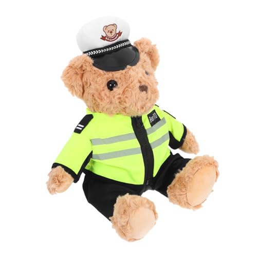 OKUMEYR Stofftier Realistischer Bär Stofftier Plüschtier Kuscheliger Stoffbär Polizeibär Plüschpuppe Plüschtier Für Mädchen von OKUMEYR