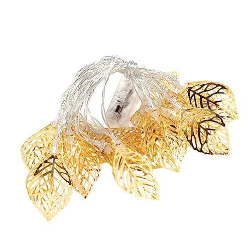 OKUMEYR 1stück Led Lichterkette Mit Metallblatt-design Gold Kreative Raumdekoration Für Innen Außeneinsatz Ohne Batterie Für Romantische Atmosphären Und Feste von OKUMEYR
