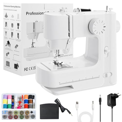 Nähmaschine, Heimnähmaschine für Anfänger, elektrische 12-Stich-Nähmaschine, tragbare elektrische Mini-Nähmaschine, 2-Gang-Multifunktionsnähmaschine für Kleidung, Vorhänge Nähmaschine, Heimnähmaschine für Anfänger, elektrische 12-Stich-Nähmaschine, tragbare elektrische Mini-Nähmaschine, 2-Gang-Multifunktionsnähmaschine für Kleidung, Vorhänge von OKYUK