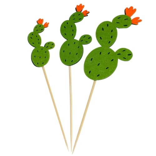 Set Baumkuchen, niedlicher Kaktusaufsatz für DIY Geburtstag FDecoration Filz Pflanze Home Stick Pick Cupcake von OLACD