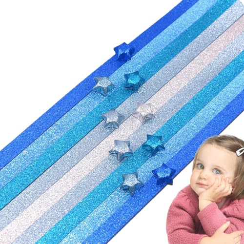 OLCANA Glitzer-Papierstreifen für Sterne – 520 Blatt helle Papierstreifen Lucky Farbe Farbverlauf, Papierstreifen in Sternform, kreatives Klapppapier für Kunst OLCANA Glitzer-Papierstreifen für Sterne – 520 Blatt helle Papierstreifen Lucky Farbe Farbverlauf, Papierstreifen in Sternform, kreatives Klapppapier für Kunst von OLCANA