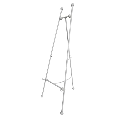 Metall-Staffelei mit Kettenstütze für Spiegel, 147 cm, Eisen, verstellbare Kunst- und Bastelstaffeleien, Bodenstaffeleien für Display, Hochzeitsschild (weiß) von OLDRAINBOW
