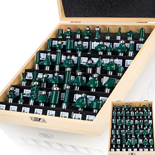 Oletbe 3-teiliges Fräser-Bit-Set, 1,27 cm Schaft, rund über erhöhte Paneele, Schranktürschiene und Stile, Fräser-Bits, Holzbearbeitung, Holzschneider, Holzkarbid-Rillen-Zungenfräswerkzeug (LN-A1) Oletbe 3-teiliges Fräser-Bit-Set, 1,27 cm Schaft, rund über erhöhte Paneele, Schranktürschiene und Stile, Fräser-Bits, Holzbearbeitung, Holzschneider, Holzkarbid-Rillen-Zungenfräswerkzeug (LN-A1) von OLETBE-TECH