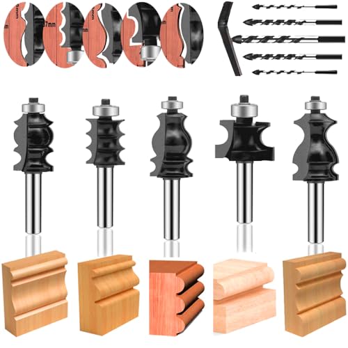 Oletbe K-VA1 Fräser-Bit-Set, 3-teilig, 1,27 cm Schaft, rund über erhöhte Paneele, Schranktür, Ogee-Schiene und Stile, Fräser-Bits, Holzbearbeitung, Holzschneider, Holzkarbid-Rillen-Zungenfräswerkzeug Oletbe K-VA1 Fräser-Bit-Set, 3-teilig, 1,27 cm Schaft, rund über erhöhte Paneele, Schranktür, Ogee-Schiene und Stile, Fräser-Bits, Holzbearbeitung, Holzschneider, Holzkarbid-Rillen-Zungenfräswerkzeug von OLETBE-TECH