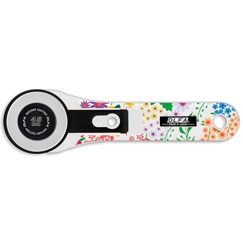 OLFA 45 mm Rollschneider mit geradem Griff, Blooming Garden von OLFA