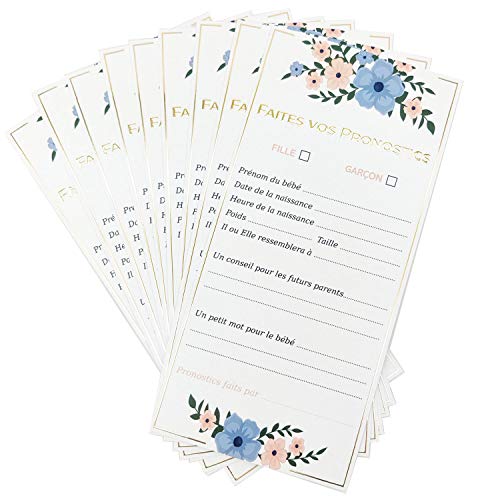 OLILLY - 20 Karten zur Vorhersage von Sanftheit für Babyparty – Vorhersagen zur Geburt unter Freundinnen (Vorhersagen von Douceur, 20 Karten) von OLILLY